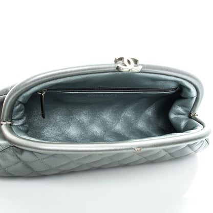 Chanel Metallic Lambskin Quilted Timeless Clutch Silver 5 of 7