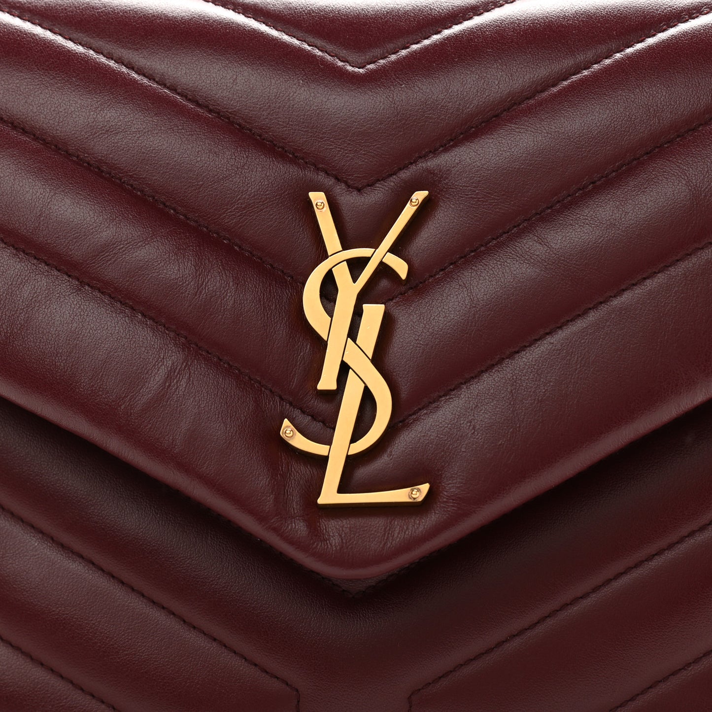 Calfskin Y Quilted Monogram Medium Loulou Chain Satchel Rouge Legion