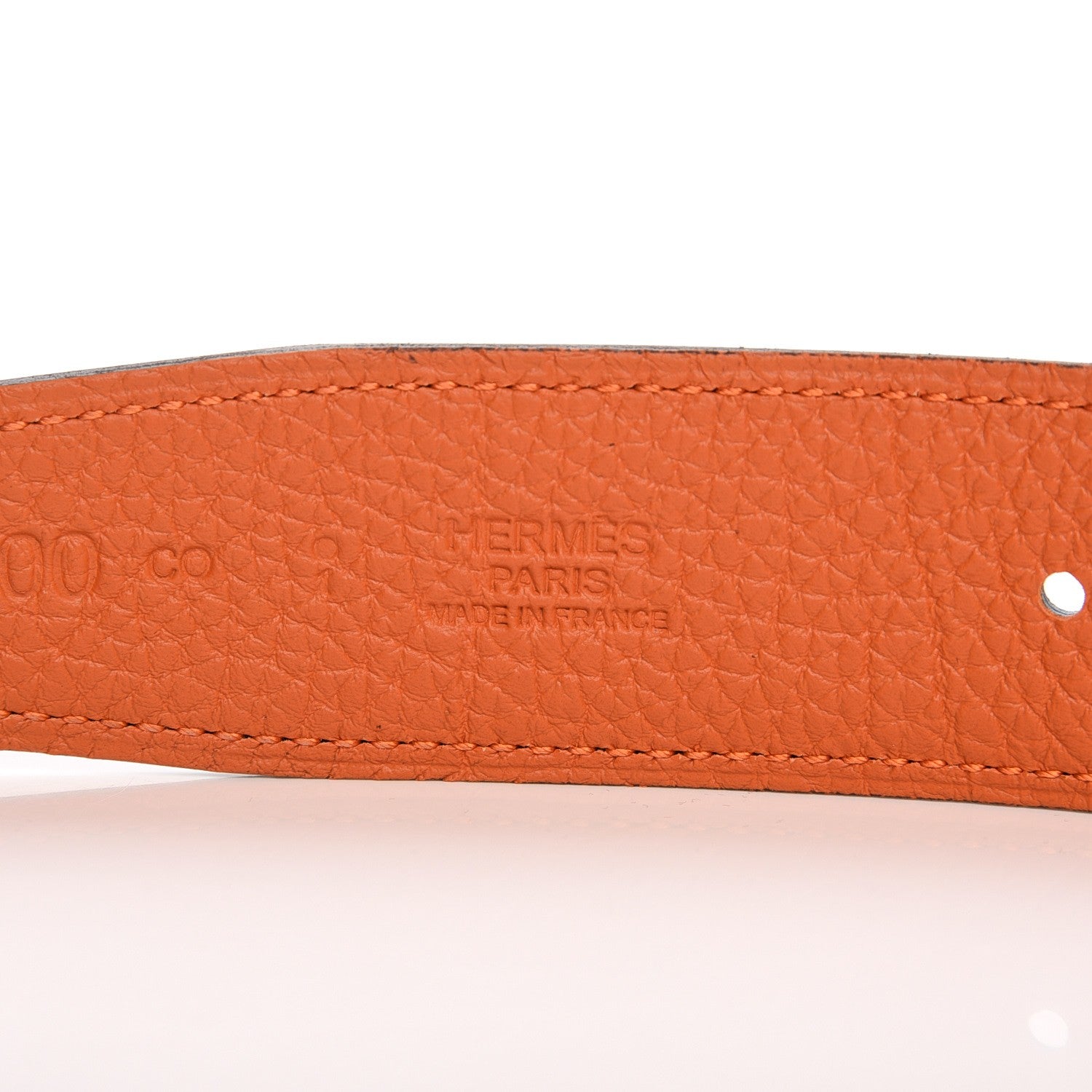 Hermes Box Togo 32mm H Belt 100 Black Orange 7 of 14