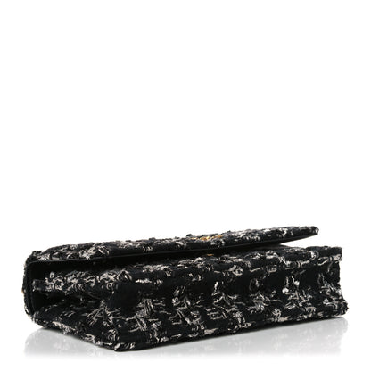 Chanel Tweed Quilted Chanel 19 Wallet On Chain WOC Black Silver Ecru 4 of 13