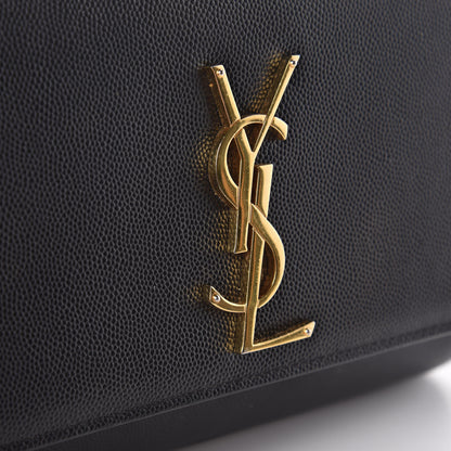 Saint Laurent Grain De Poudre Small Monogram Kate Satchel Black 13 of 16