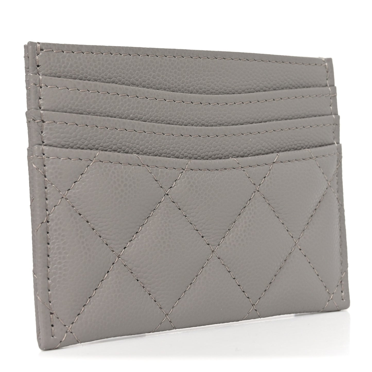 Caviar Quilted Multi Card Holder Dark Grey