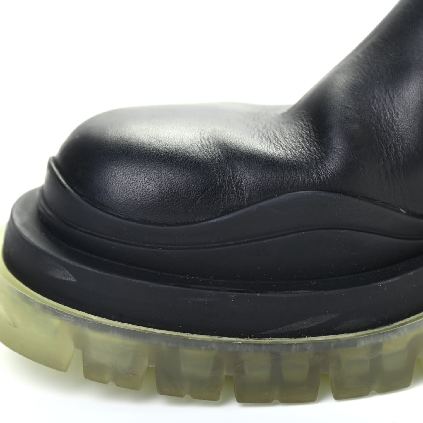 Calfskin The Tire Chelsea Boots 35.5 Black Transparent