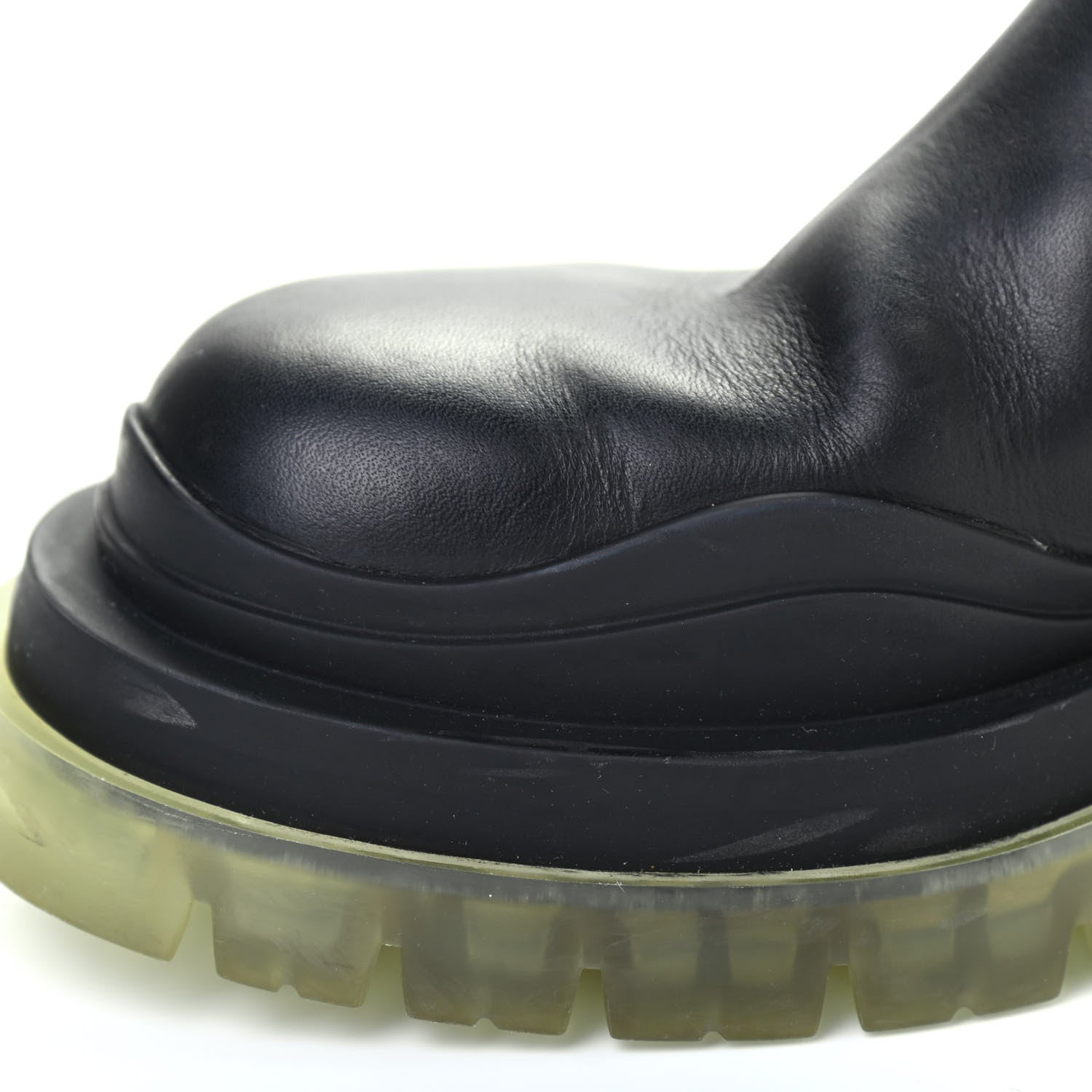 Bottega Veneta Calfskin The Tire Chelsea Boots 35.5 Black Transparent 10 of 13