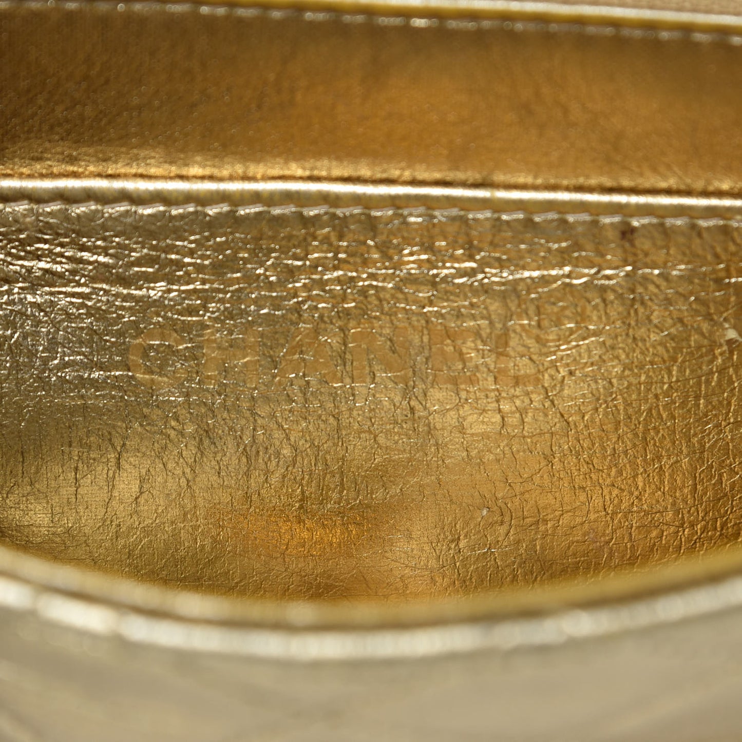 Metallic Lambskin Quilted Mini Square Flap Gold