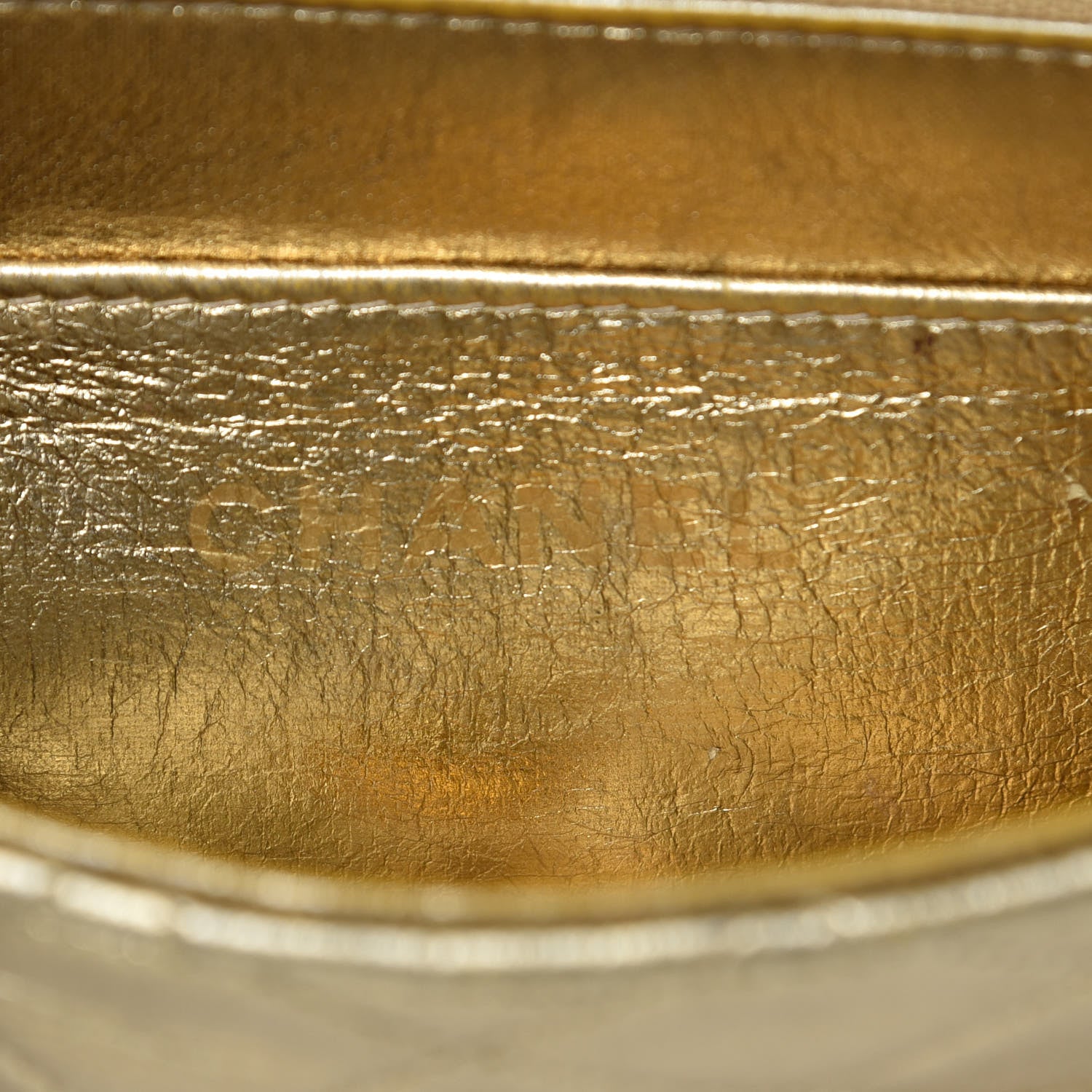 Chanel Metallic Lambskin Quilted Mini Square Flap Gold 6 of 14