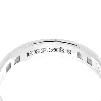 Hermes 18K White Gold Diamond Ever Herakles Four-Station Wedding Band Ring 51 5.75 4 of 7