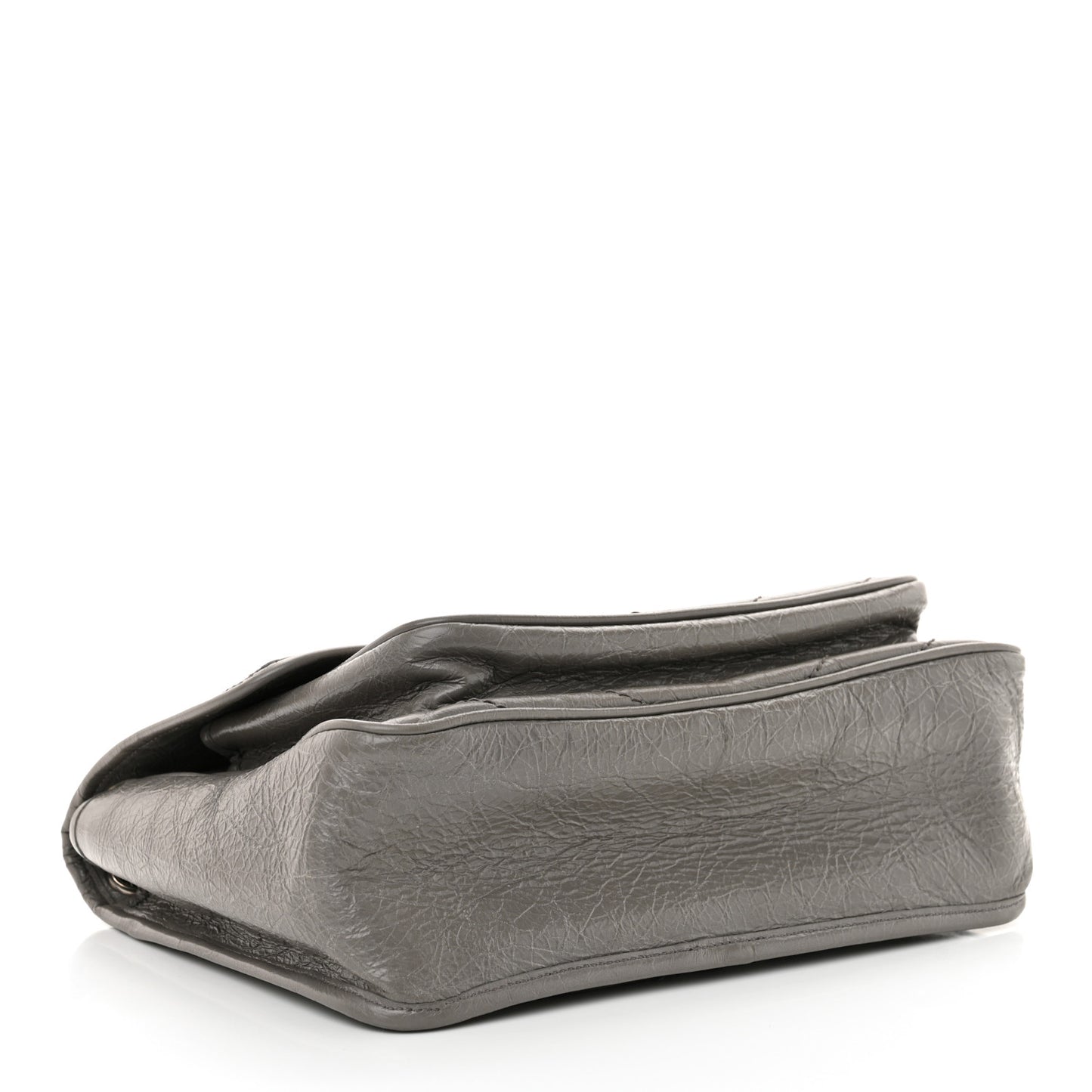 Crinkled Calfskin Matelasse Monogram Medium Niki Chain Satchel Fog