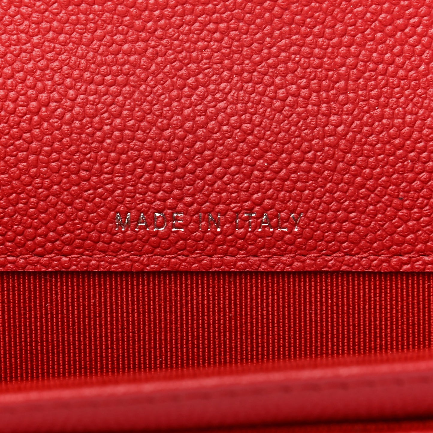 Caviar Chevron Quilted Flap Card Holder Red