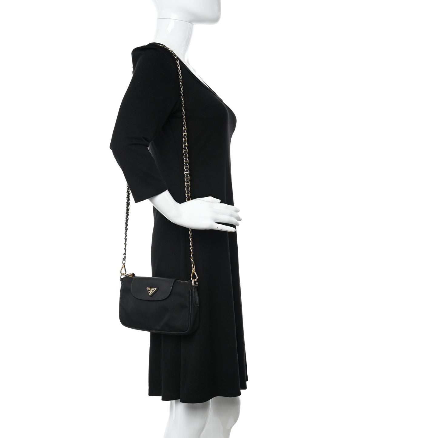 Tessuto Nylon Saffiano Crossbody Bag Black