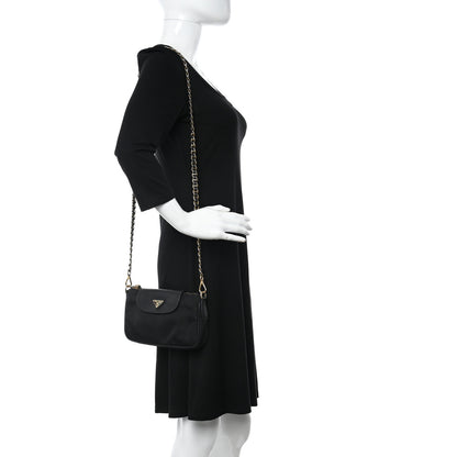 Prada Tessuto Nylon Saffiano Crossbody Bag Black 2 of 15
