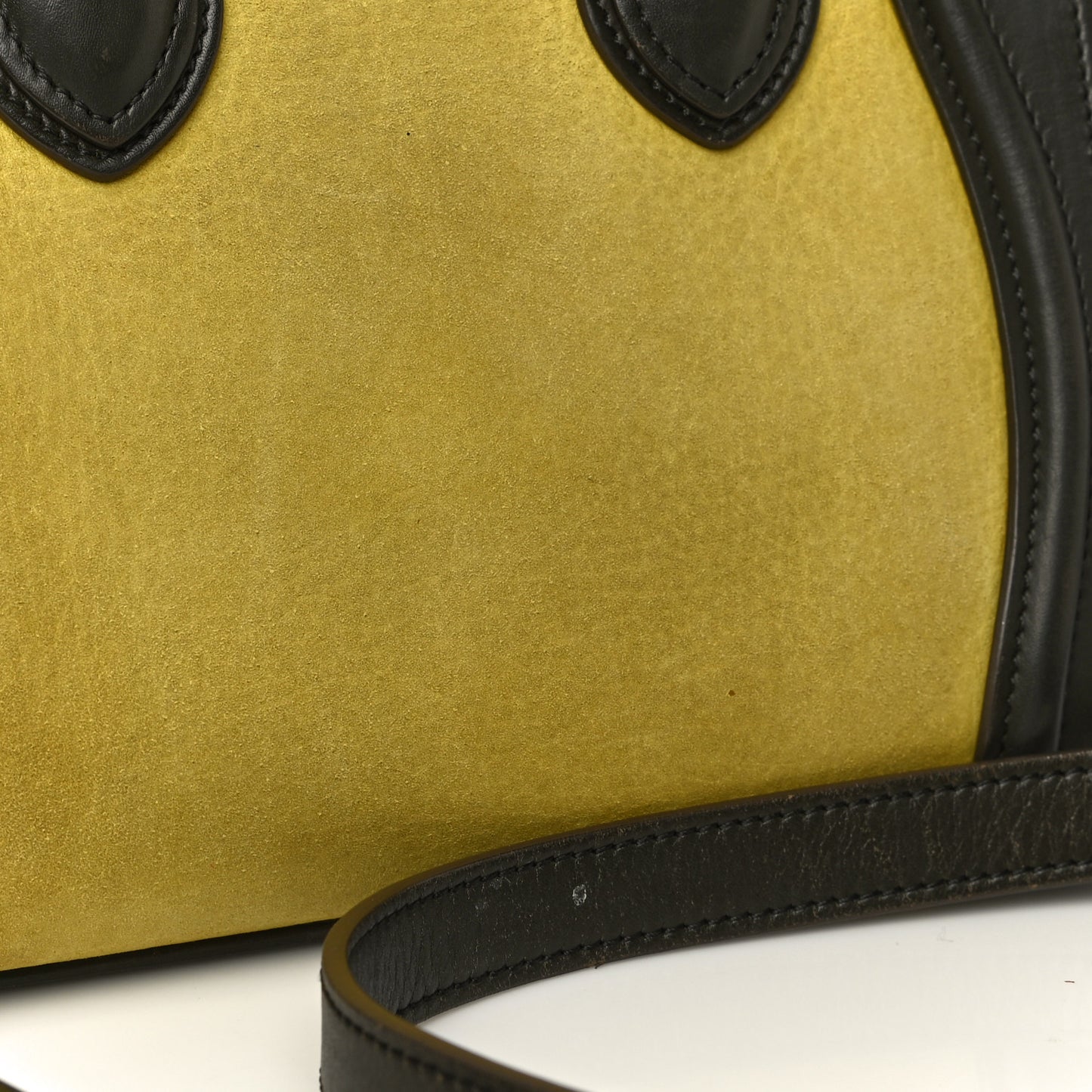 Nubuck Smooth Calfskin Nano Tri-Color Luggage Chartreuse