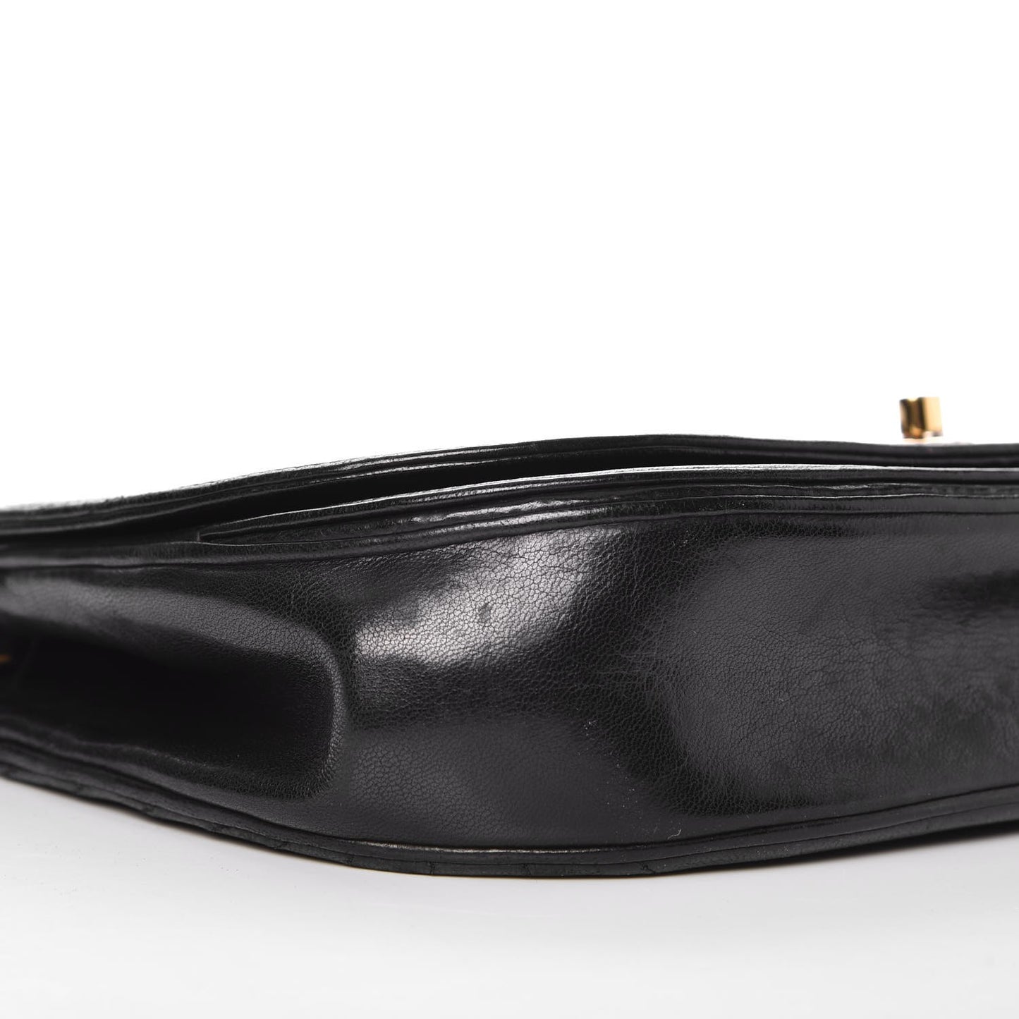 Lambskin Horizontal Quilted Small Single Flap Black