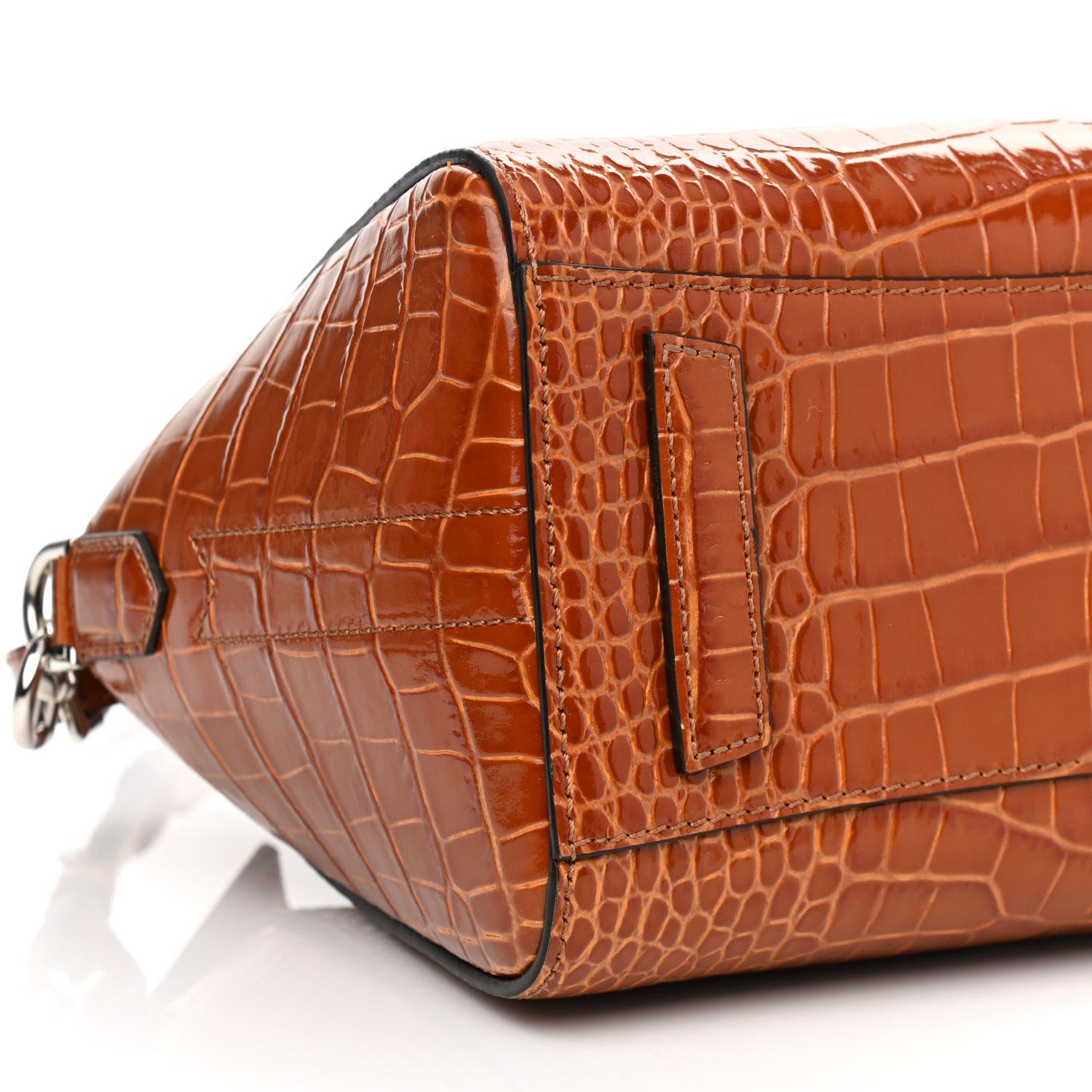 Givenchy Calfskin Crocodile Embossed Mini Antigona Chestnut 9 of 10