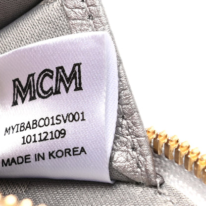 MCM Metallic Visetos Round Coin Pouch Silver 6 of 8