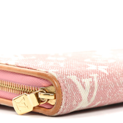Louis Vuitton Denim Monogram Jacquard Zippy Wallet Pink 7 of 8