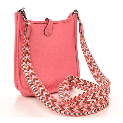 Hermes Taurillon Clemence Allegro Evelyne TPM Rose Azalee Rose Confetti 3 of 10