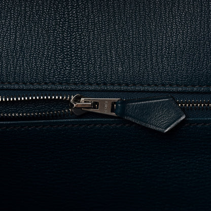 Hermes Box Guilloche Birkin 35 Bleu De Prusse 18 of 36