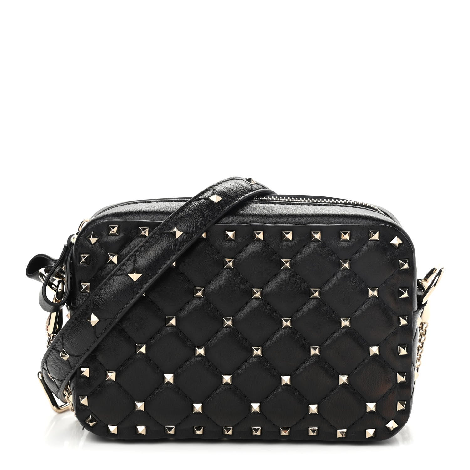 Valentino Garavani Nappa Rockstud Spike Camera Crossbody Bag Black 1 of 10