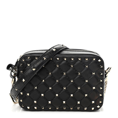 Valentino Garavani Nappa Rockstud Spike Camera Crossbody Bag Black 1 of 10