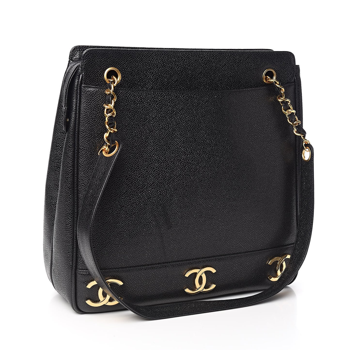 Caviar CC Shoulder Bag Black