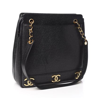 Chanel Caviar CC Shoulder Bag Black 3 of 11