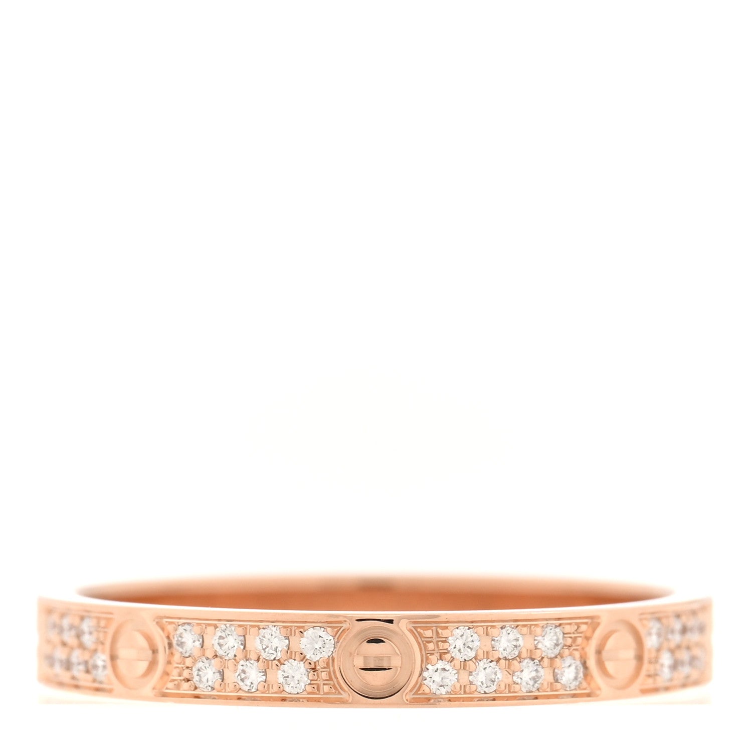 Cartier 18K Pink Gold Diamond 2.6mm LOVE Paved Band Ring 51 5.75 3 of 4