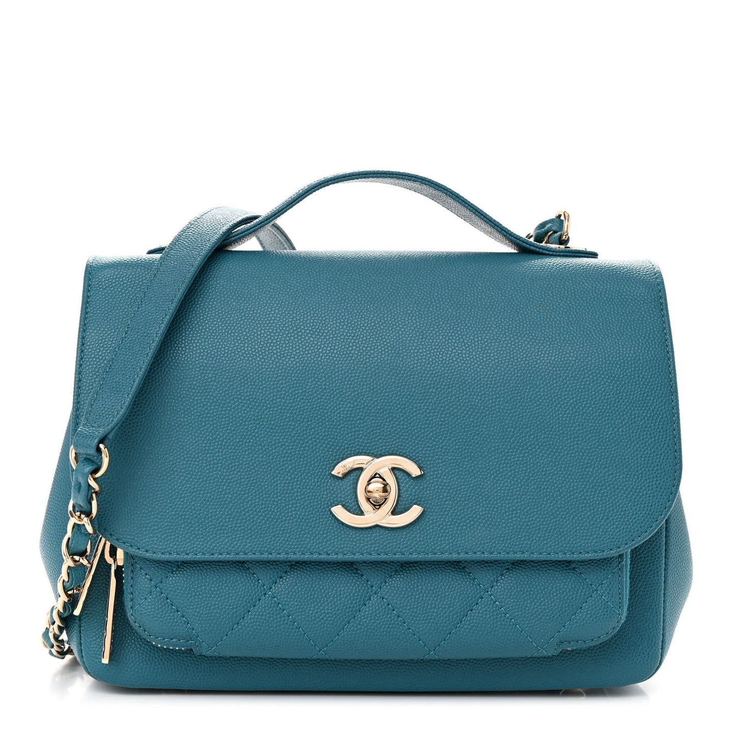 Caviar Quilted Medium Business Affinity Flap Blue