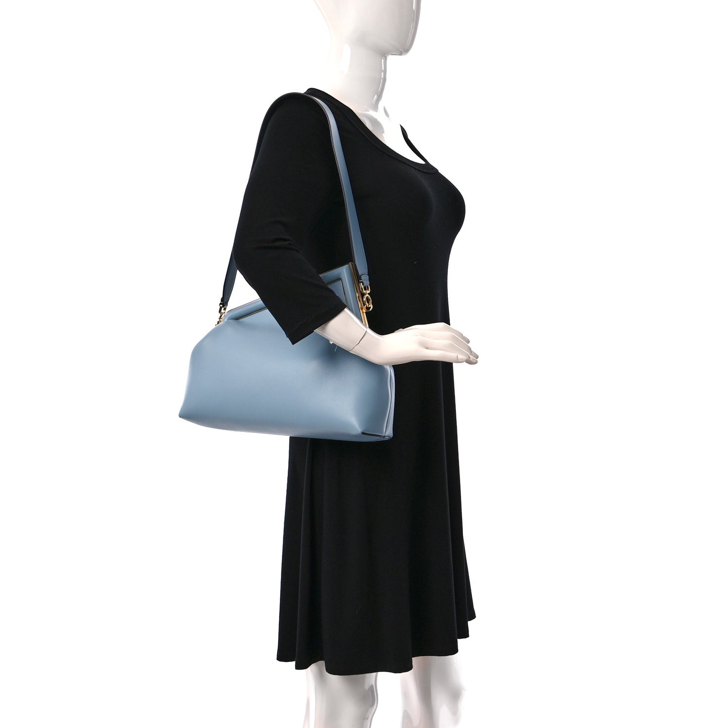 Shiny Nappa Medium Fendi First Azzurro Baby
