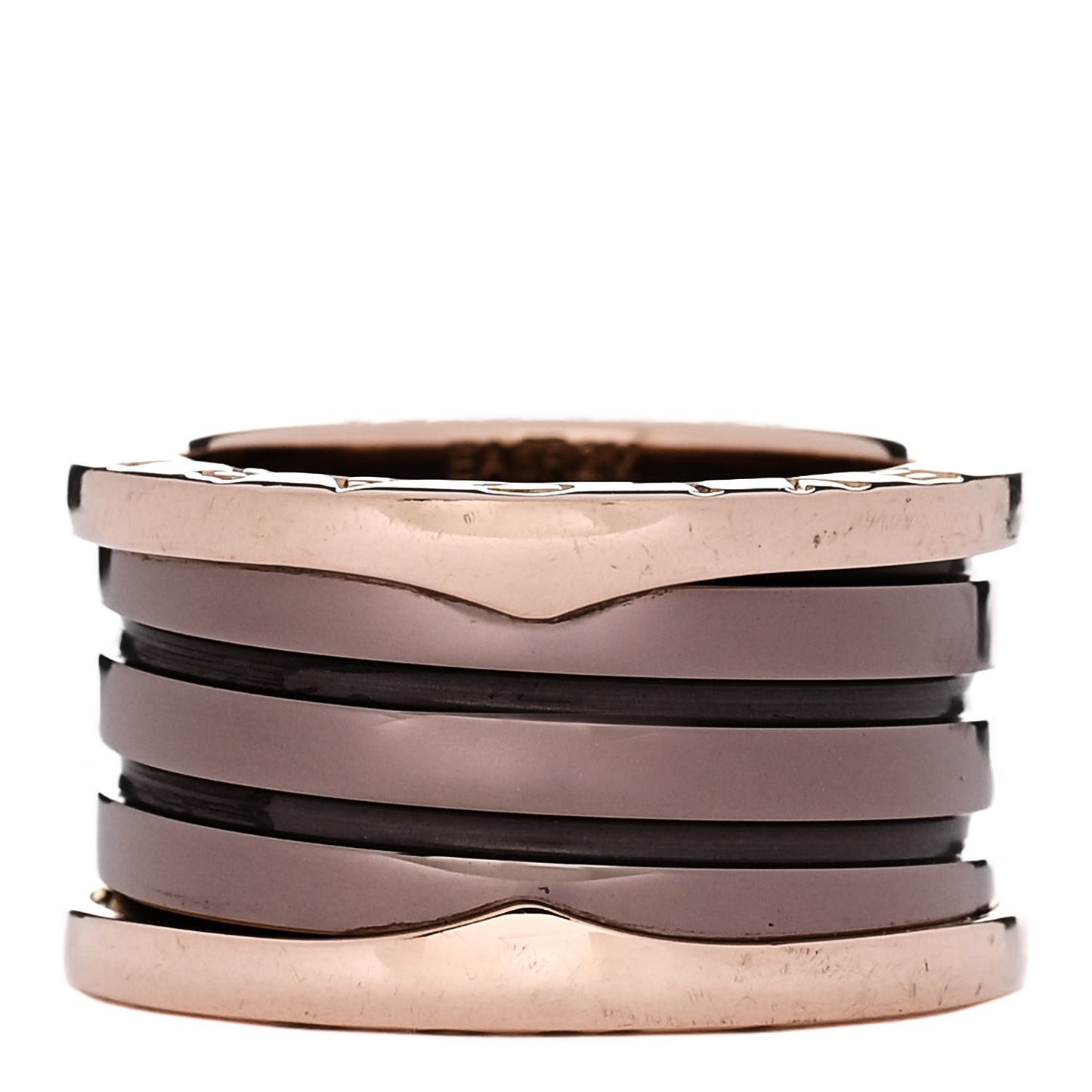 18K Rose Gold Bronze Cermet B.Zero1 Roma Four-Band Ring 52 6