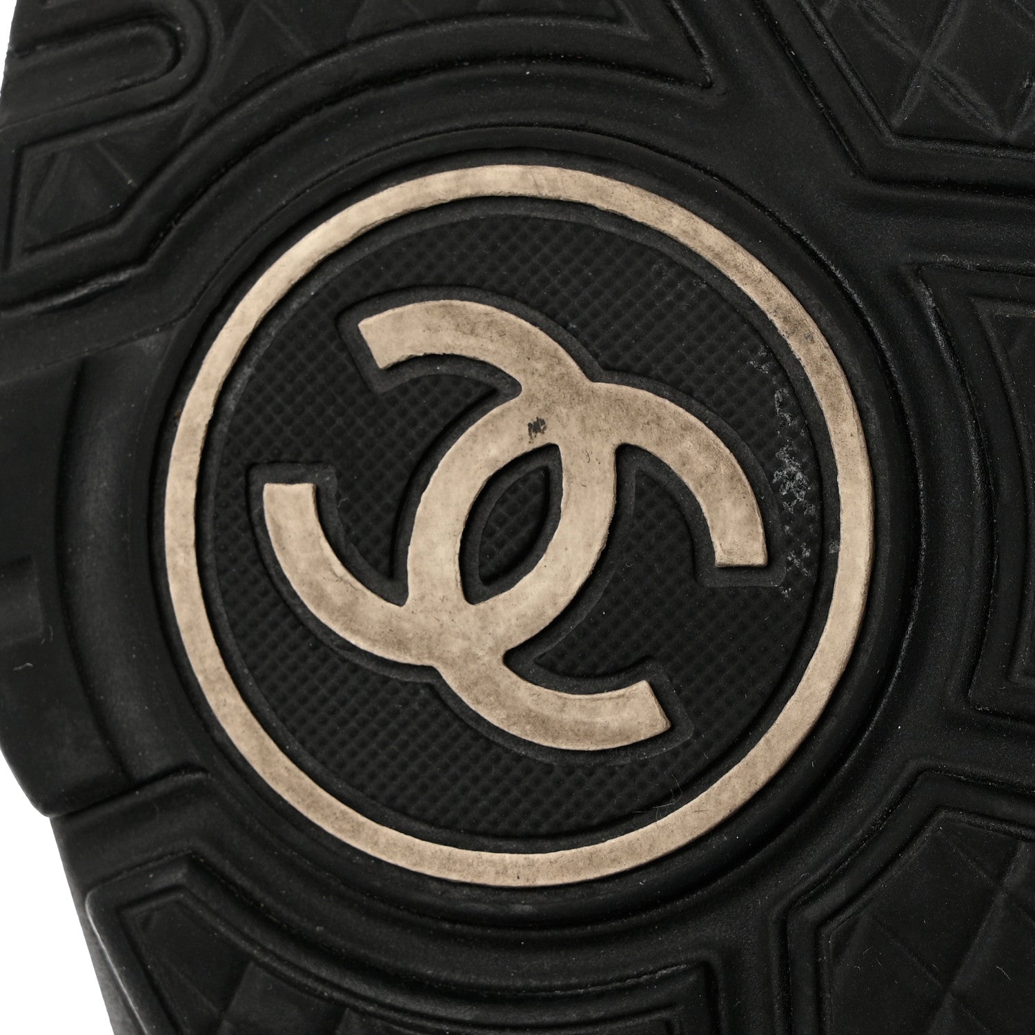 Chanel Satin Lambskin Fabric Tweed CC Sneakers 37 Gold Black 8 of 12