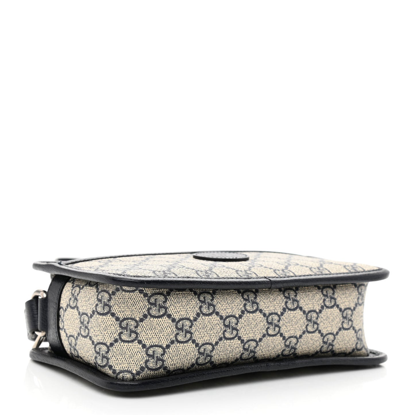 GG Supreme Monogram Textured Dollar Calfskin Mini Retro Interlocking G Shoulder Bag Beige Blue