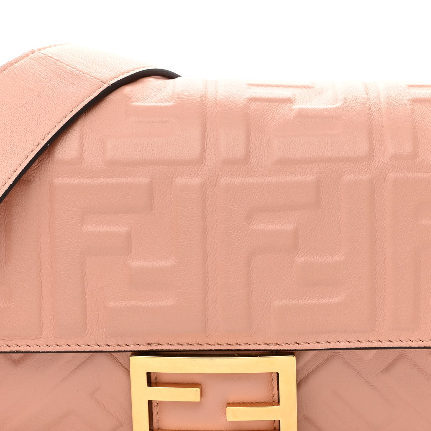 Nappa FF 1974 Embossed Baguette Rosa Bourbon