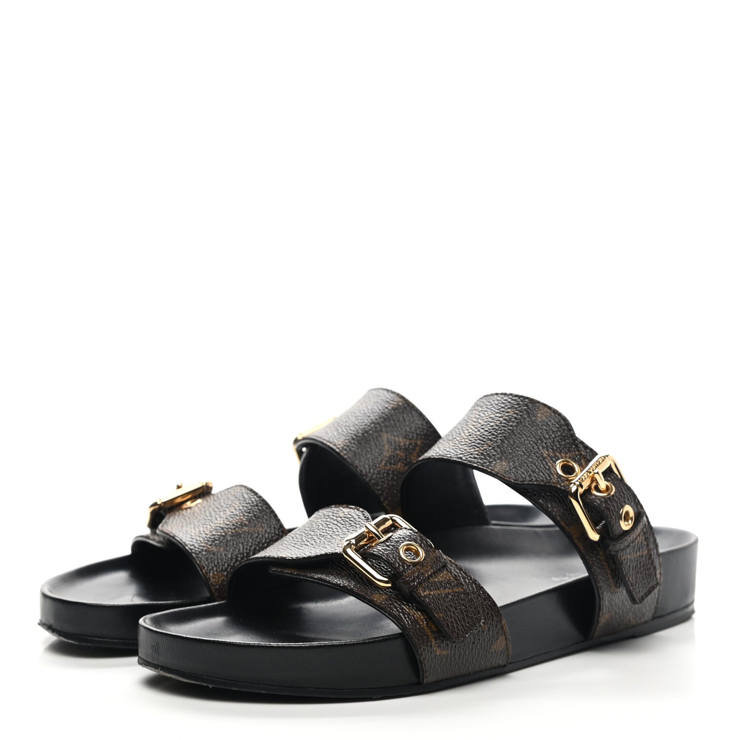 Monogram Bom Dia Mule Sandals 37.5 Black