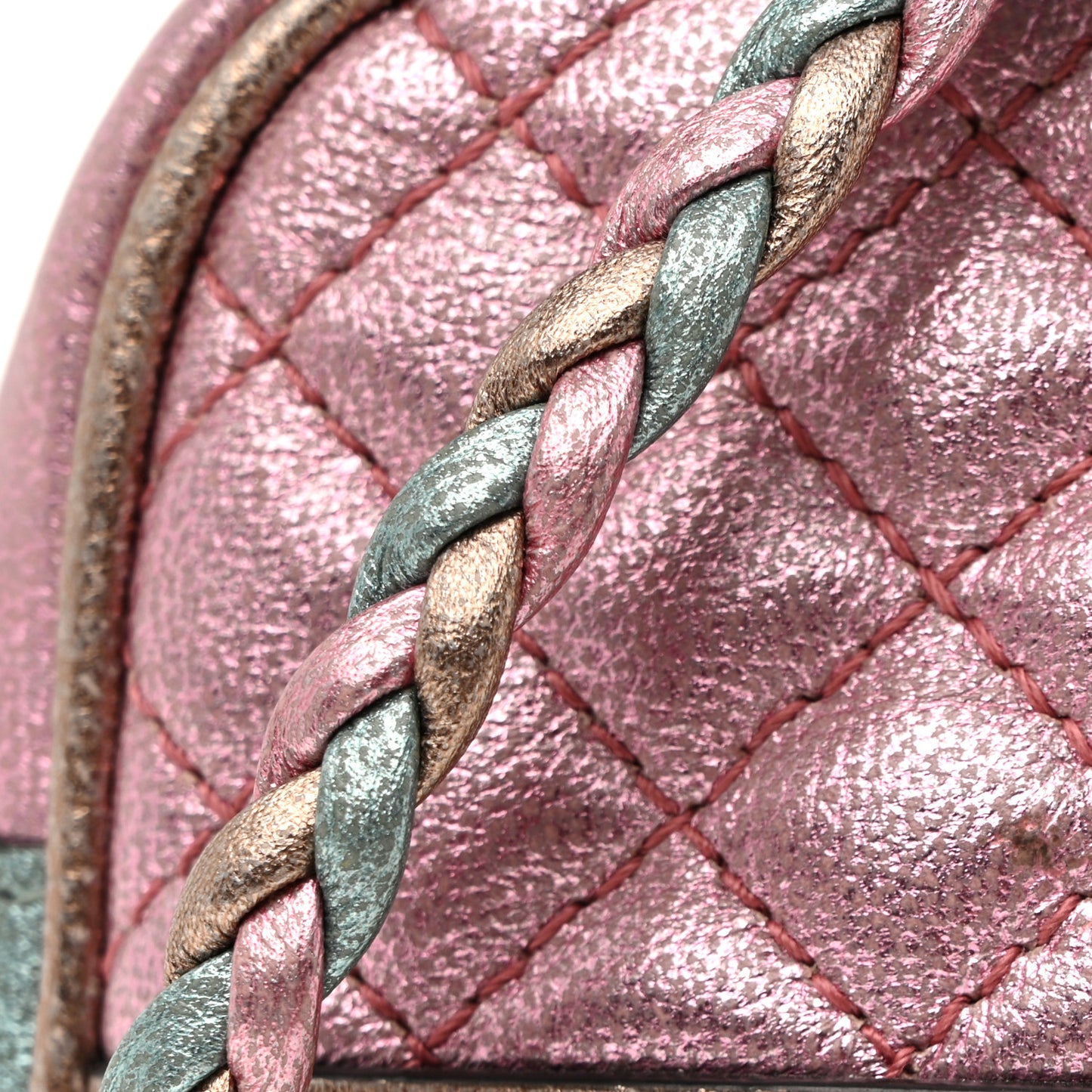 Laminated Nappa Trapuntata Small Zumi Shoulder Bag Rosa Lago Rame
