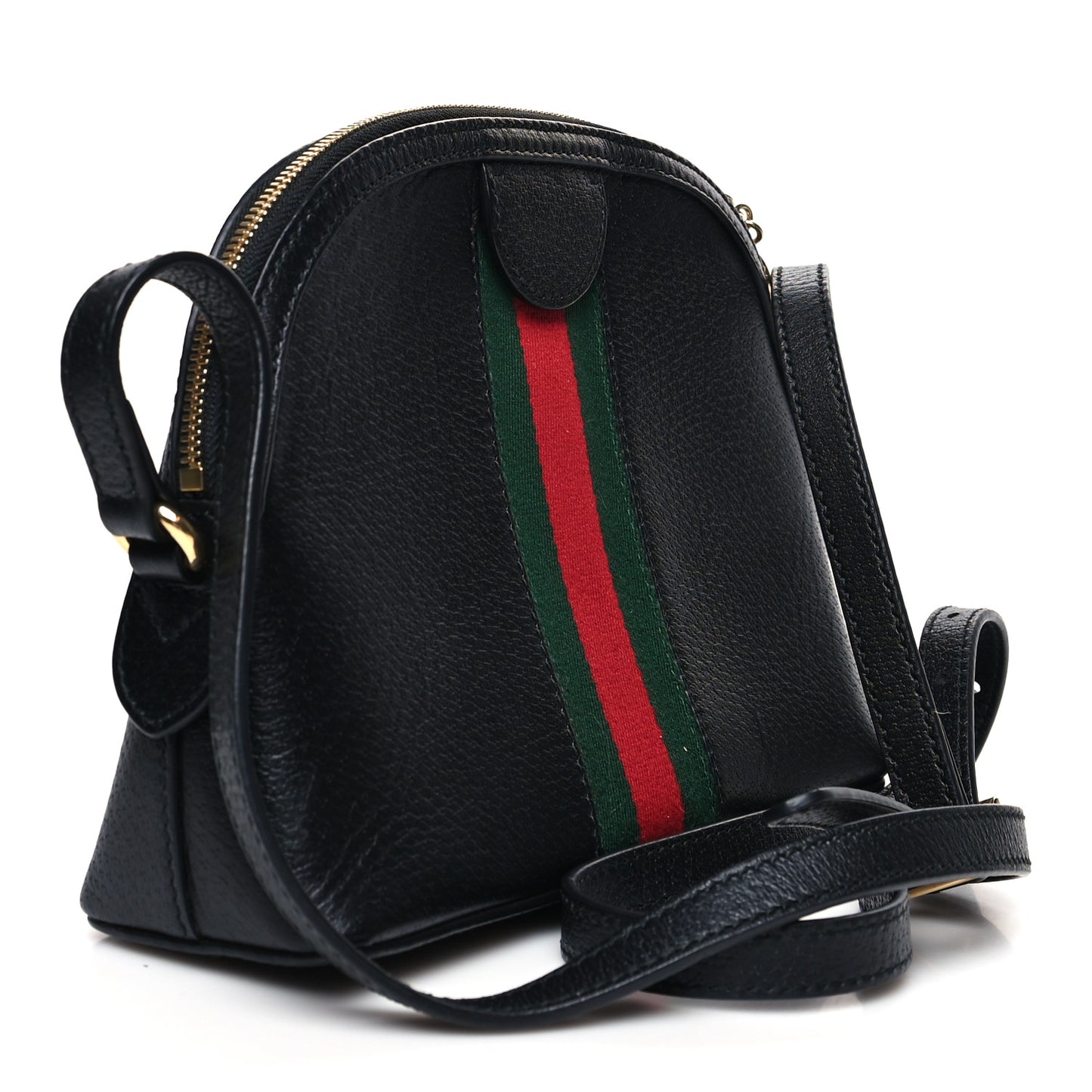 Calfskin GG Web Small Ophidia Dome Shoulder Bag Black