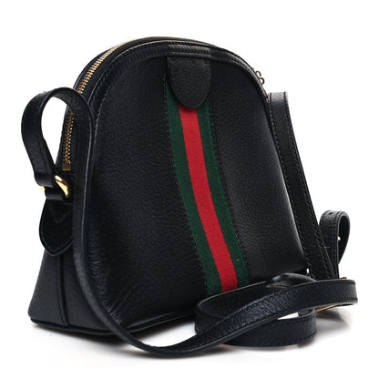 Gucci Calfskin GG Web Small Ophidia Dome Shoulder Bag Black 3 of 12