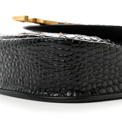 Saint Laurent Crocodile Embossed Calfskin Small Kaia Satchel Black 9 of 9
