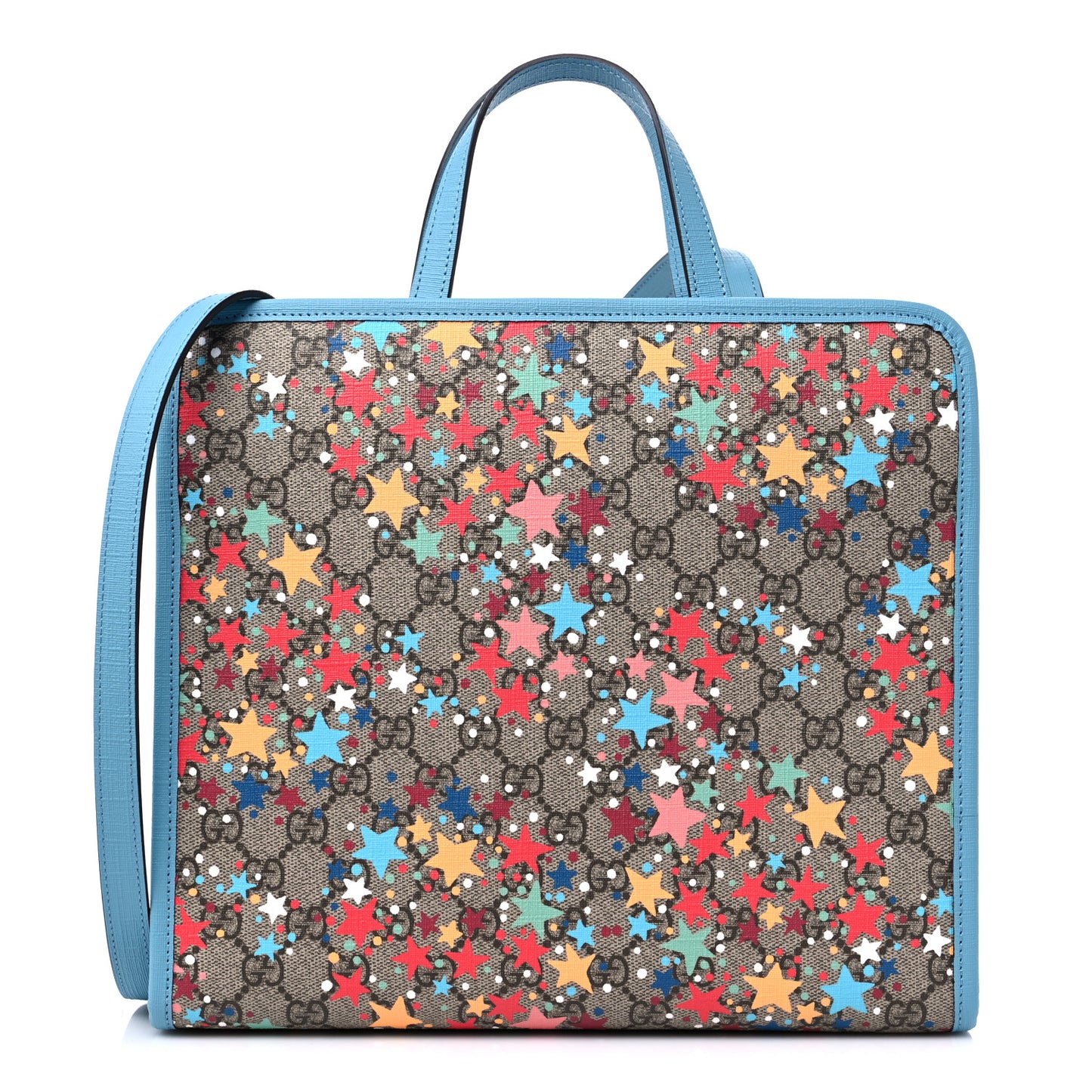 GG Supreme Monogram Star Print Childrens Tote Blue Multicolor