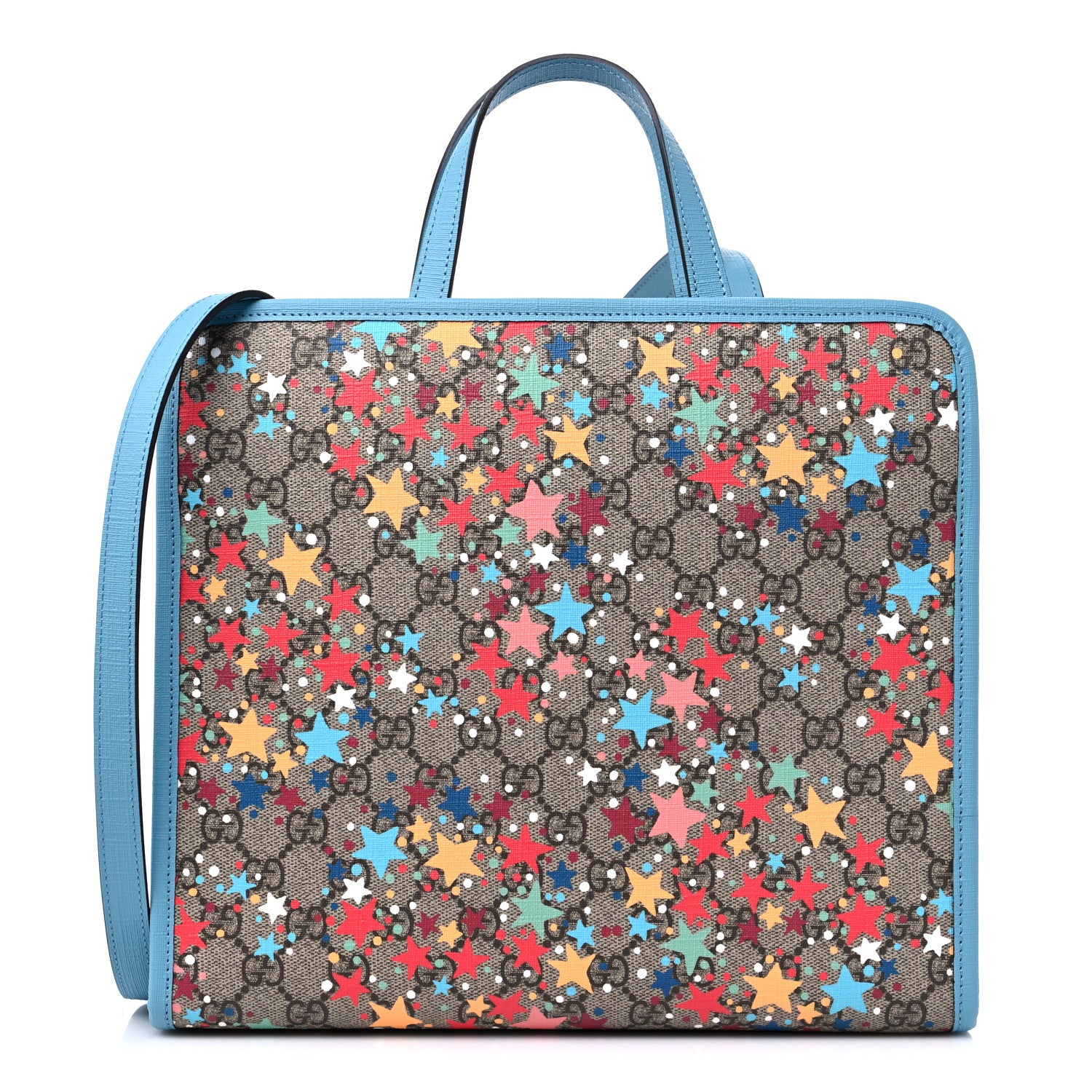Gucci GG Supreme Monogram Star Print Childrens Tote Blue Multicolor 1 of 10