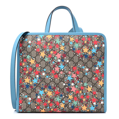 Gucci GG Supreme Monogram Star Print Childrens Tote Blue Multicolor 1 of 10