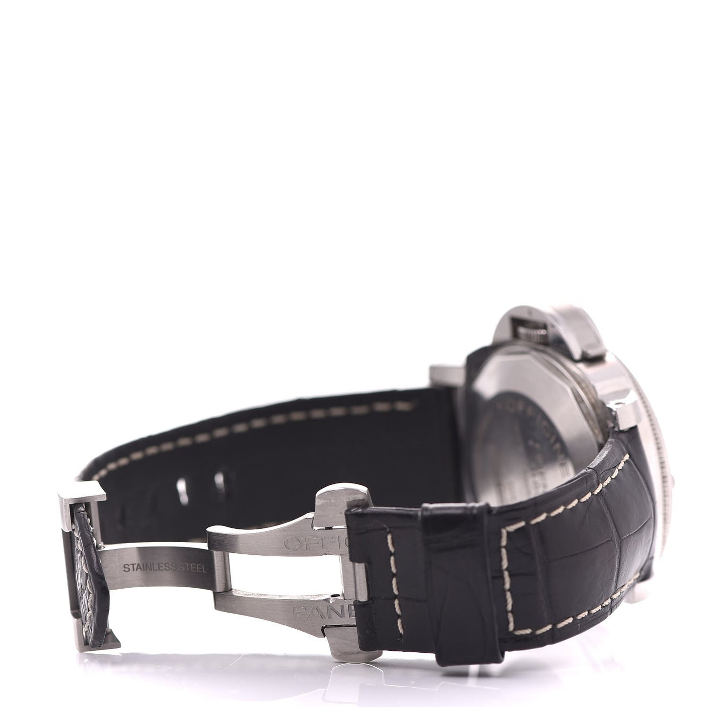 Stainless Steel Alligator 44mm Luminor Submersible Automatic Watch Black PAM00025