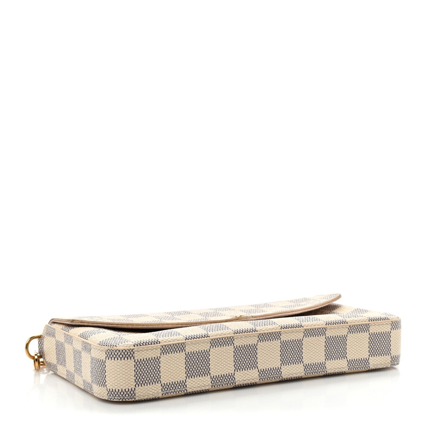 LOUIS VUITTON Damier Azur Pochette Felicie Chain Wallet Rose Ballerine