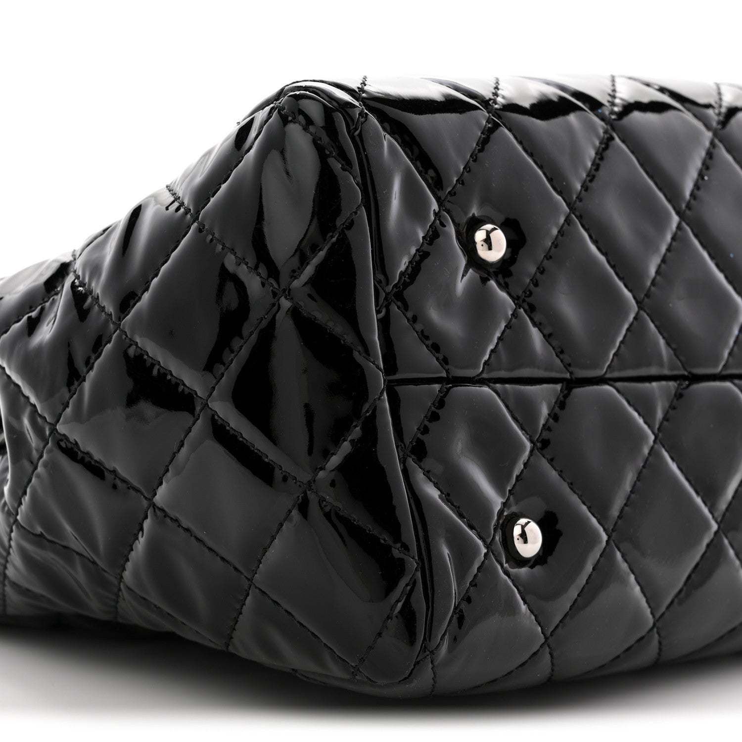 Chanel Patent Quilted Large Coco Shine Shopping Tote Black 9 of 11