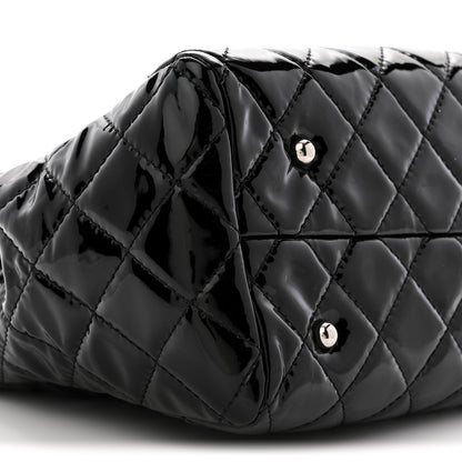 Chanel Patent Quilted Large Coco Shine Shopping Tote Black 9 of 11