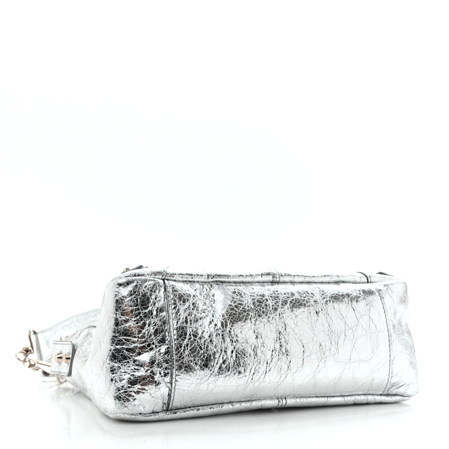 Balenciaga Metallized Agneau Arena Classic Hardware Mini Le City Moto Silver 3 of 11