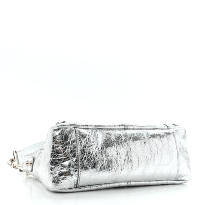 Balenciaga Metallized Agneau Arena Classic Hardware Mini Le City Moto Silver 3 of 11