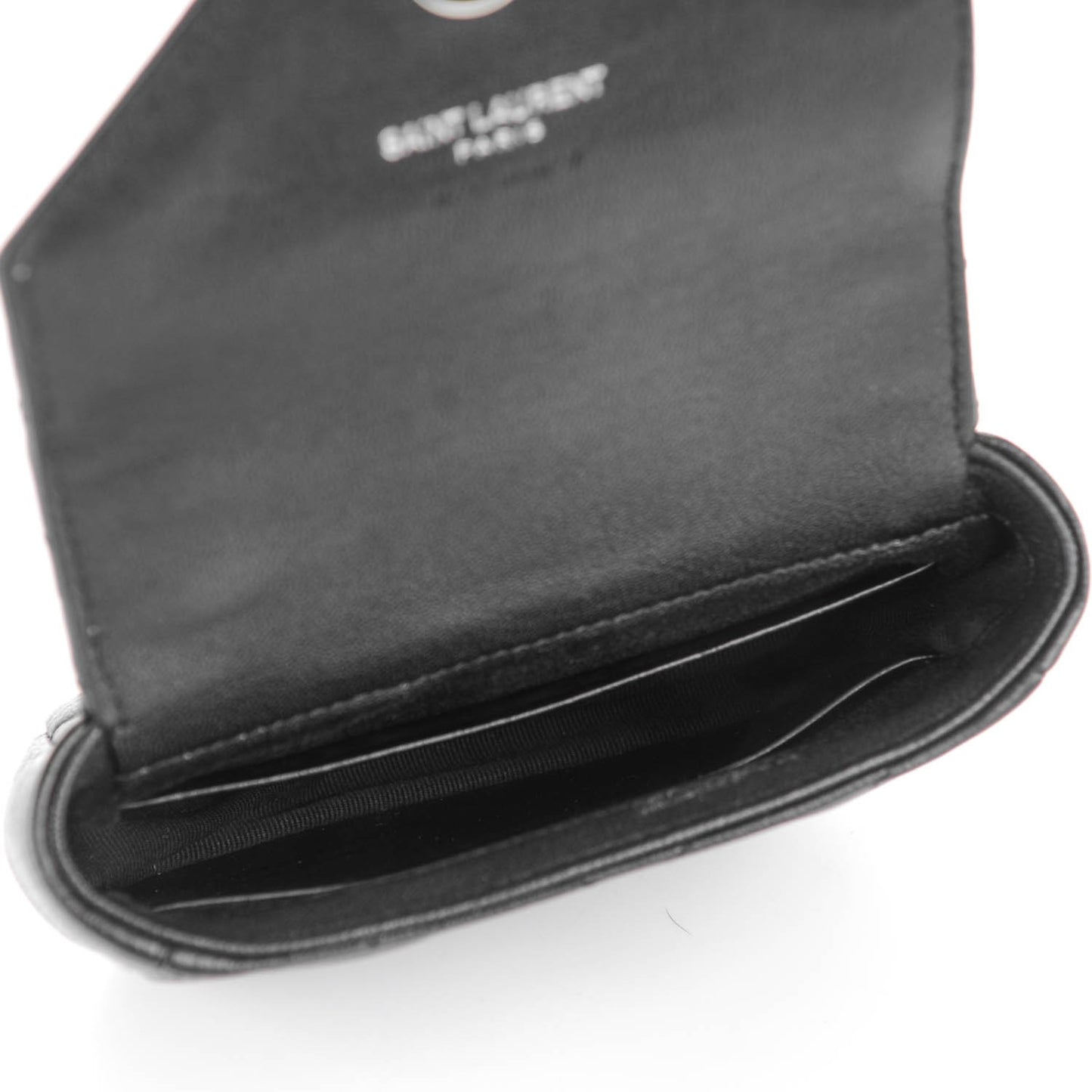 Sheepskin Matelasse Chevron Monogram Mini College Bag Black