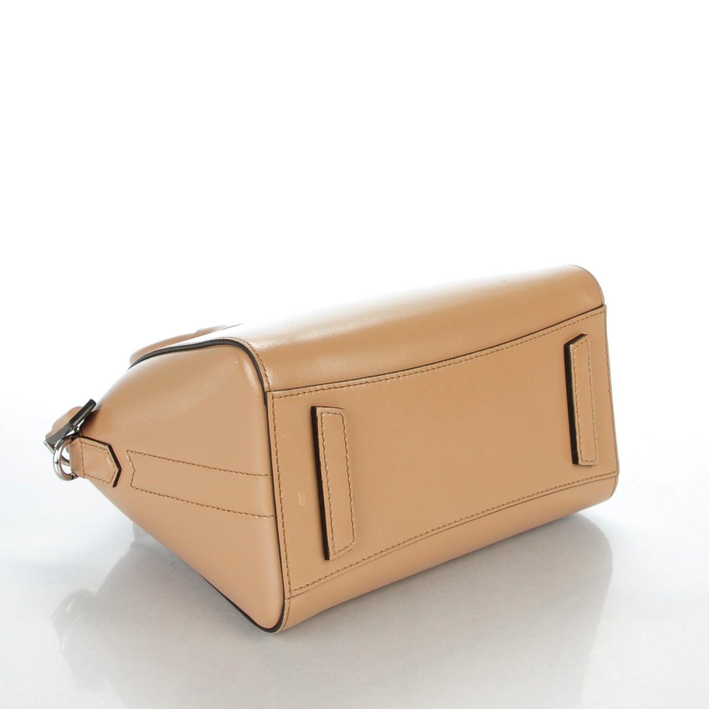 Shiny Lord Calfskin Mini Antigona Dark Beige