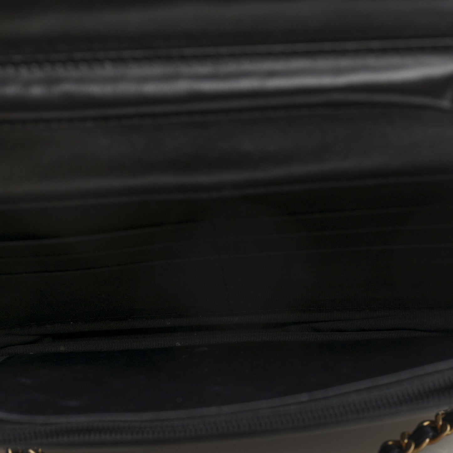 Lambskin Quilted Wallet On Chain WOC Black Gold